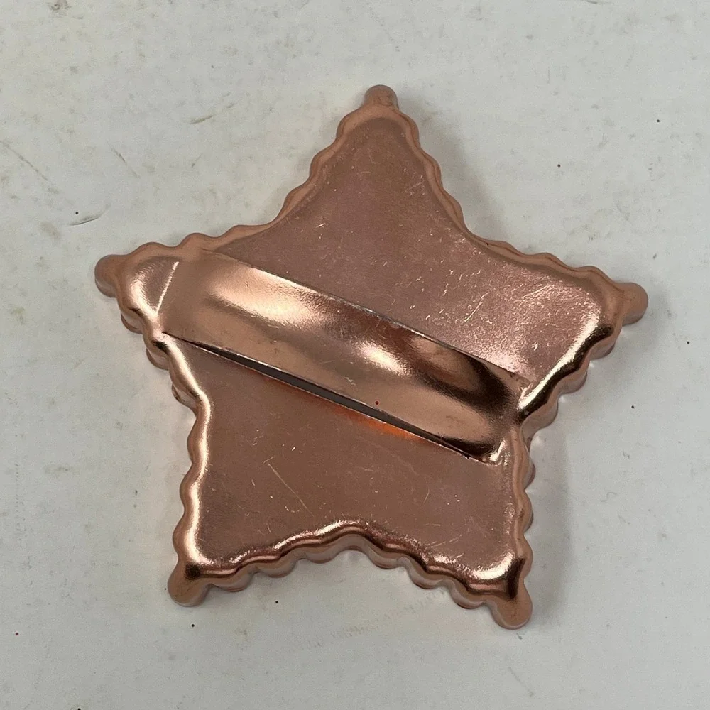 Vintage Copper Cookie Cutter Set Holiday Christmas Shapes 10pc Tree Star